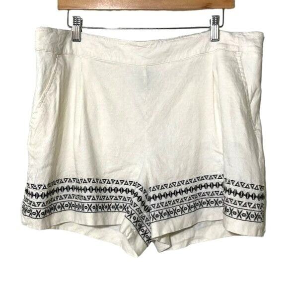Apt 9 Linen Blend Embroidered Casual Shorts XL - Picture 2 of 8